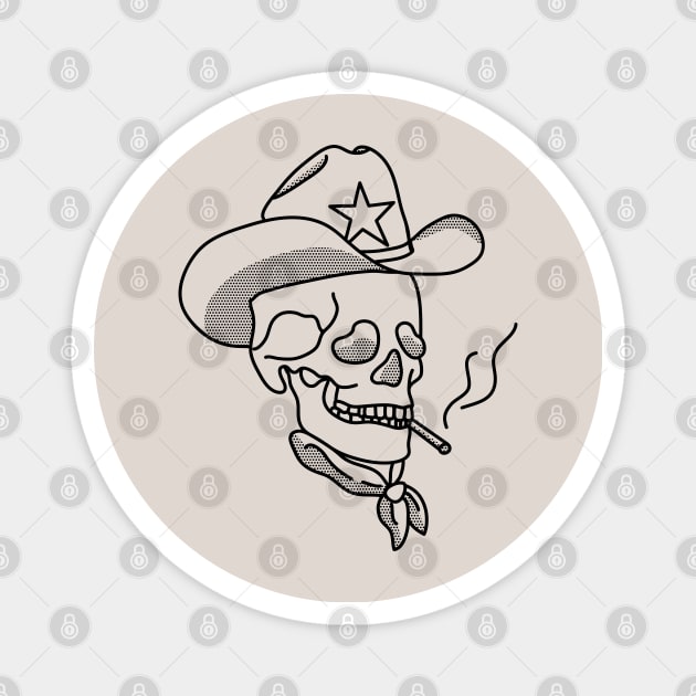 Western Cowboy Hat Skull Smoking Magnet by YourGoods